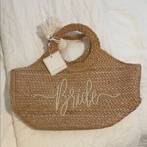 Shiraleah Natural Bride Woven Tote